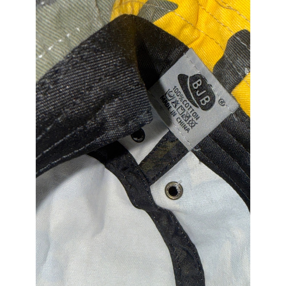 BJB Yellow Camo Bucket Hat Cotton Streetwear Sun Cap Camouflage Grey Green - Picture 5 of 6